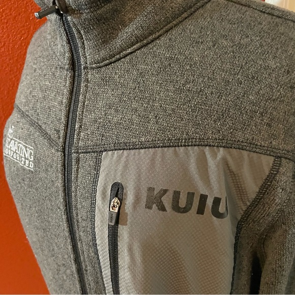 Kuiu Men’s Base Camp Full Zip Pullover Cowl‎ Gray Heather Fleece Sweater - Picture 3 of 5